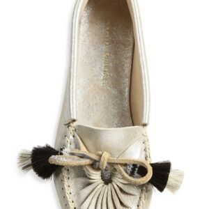 Loeffler Randall Cream and Black Moccasins size 6B